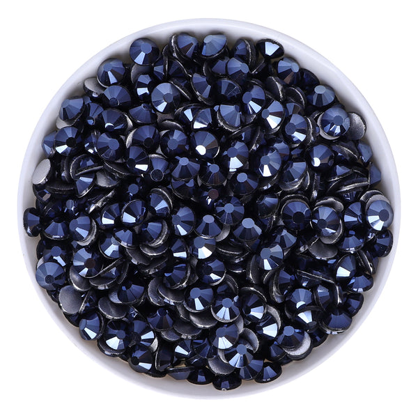 Jet Hematite Glass FlatBack Rhinestones Silver Back WholesaleRhinestone