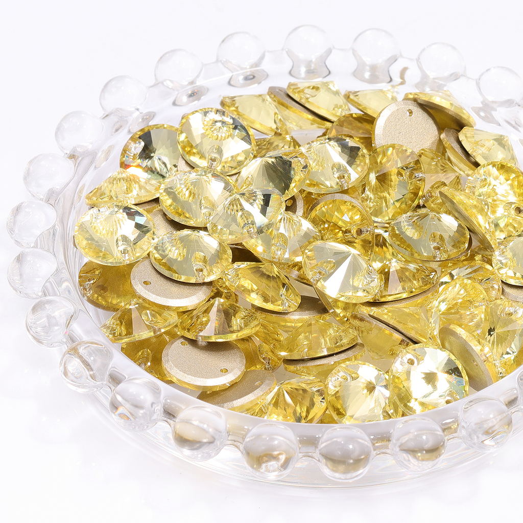 Jonquil Rivoli Shape High Quality Glass Sew-on Rhinestones WholesaleRhinestone