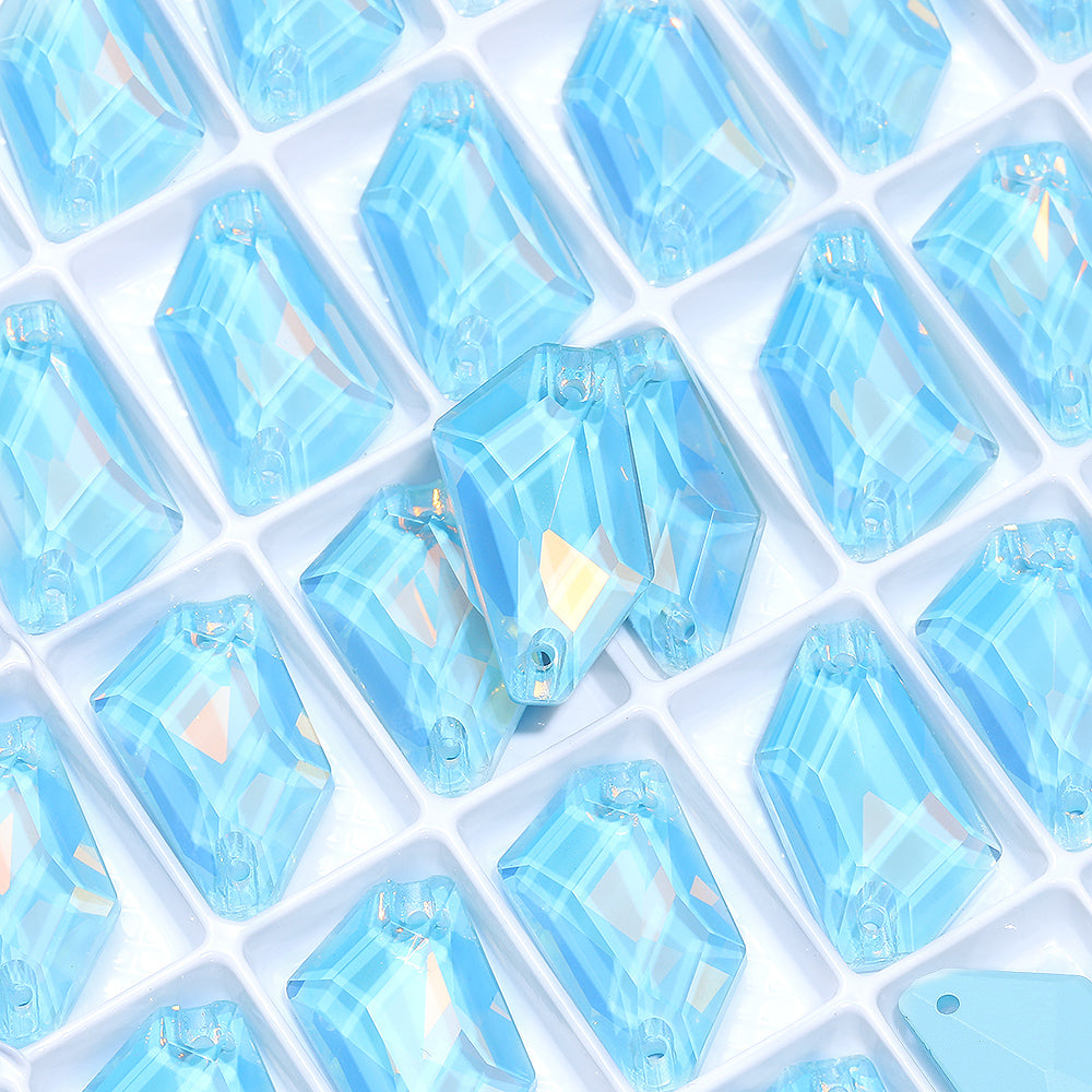 Aquamarine AM De-Art Shape High Quality Glass Sew-on Rhinestones WholesaleRhinestone