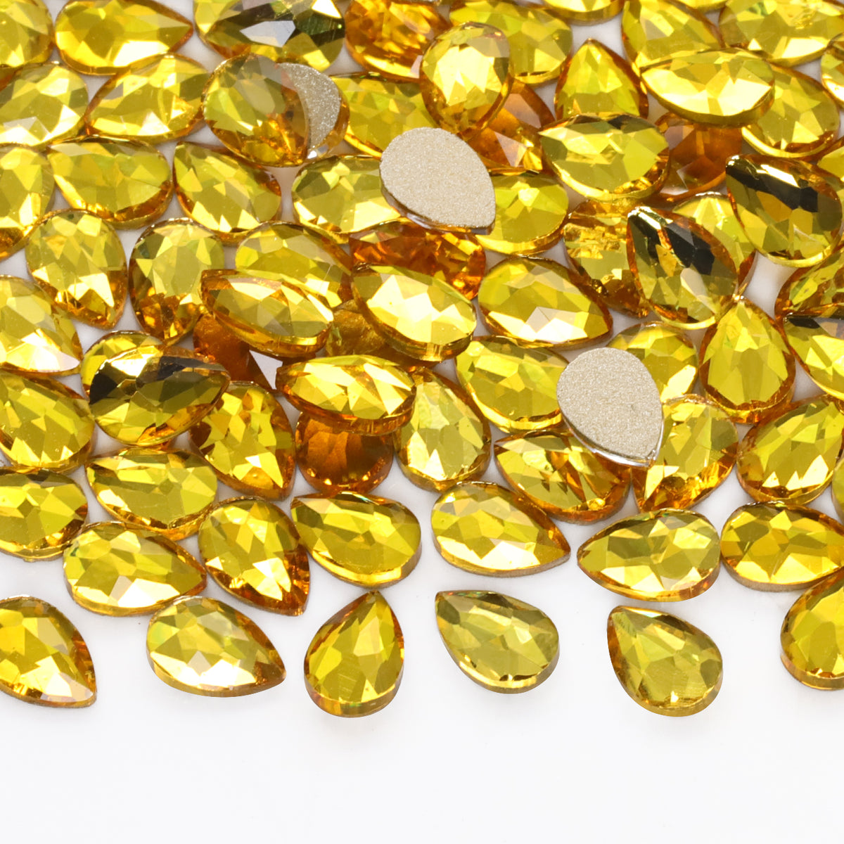Raindrop Shape Citrine Flat Back Fancy Rhinestones WholesaleRhinestone