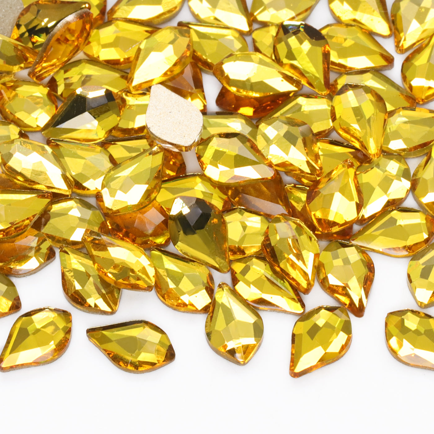 Maple leaves Shape Citrine Flat Back Fancy Rhinestones WholesaleRhinestone メイン画像