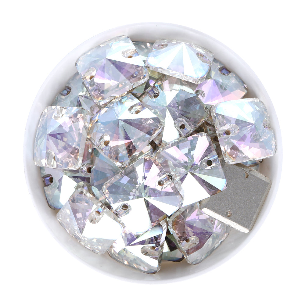 Crystal Transmission Rivoli Square Shape High Quality Glass Sew-on Rhinestones WholesaleRhinestone
