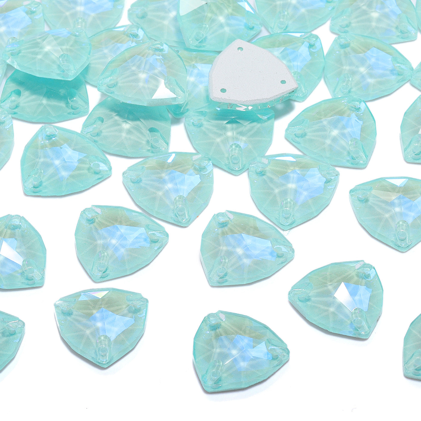 Electric Neon Light Azore Trilliant Shape High Quality Glass Sew-on Rhinestones WholesaleRhinestone