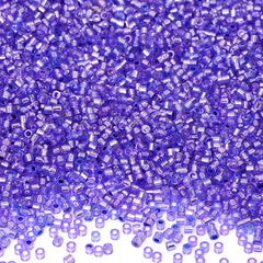 Transparent Silver-lined Purple Color Hight Quality Glass Cylinder Seed Beads 1.6 MM Size GY2009
