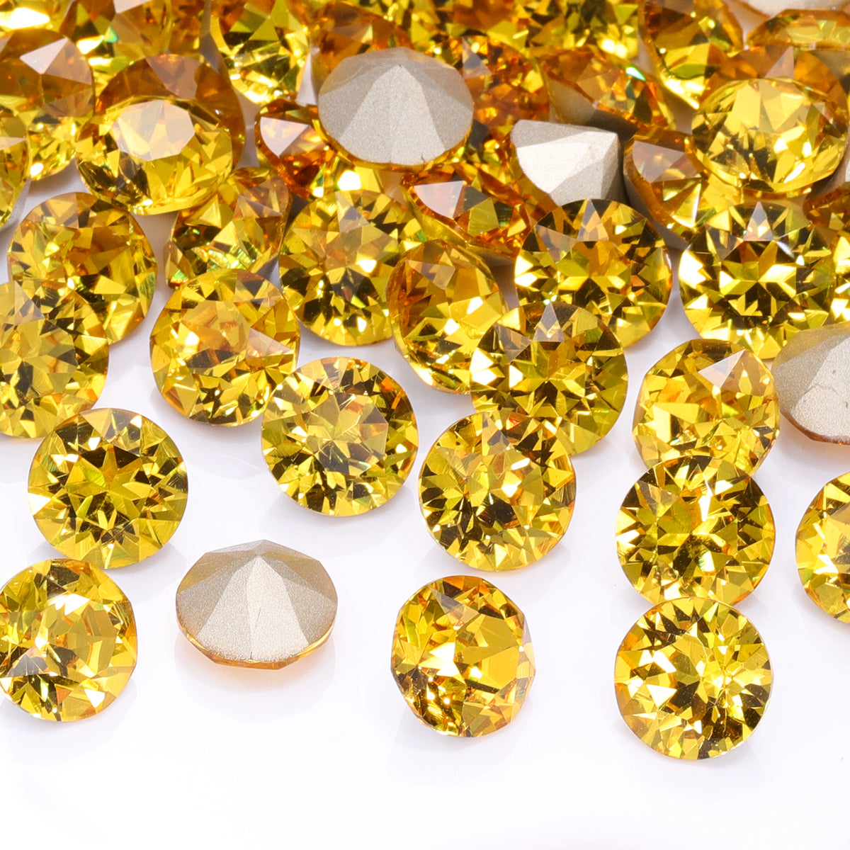 Light Topaz XIRIUS Chaton Shape High Quality Glass Pointed Back Fancy Rhinestones WholesaleRhinestone