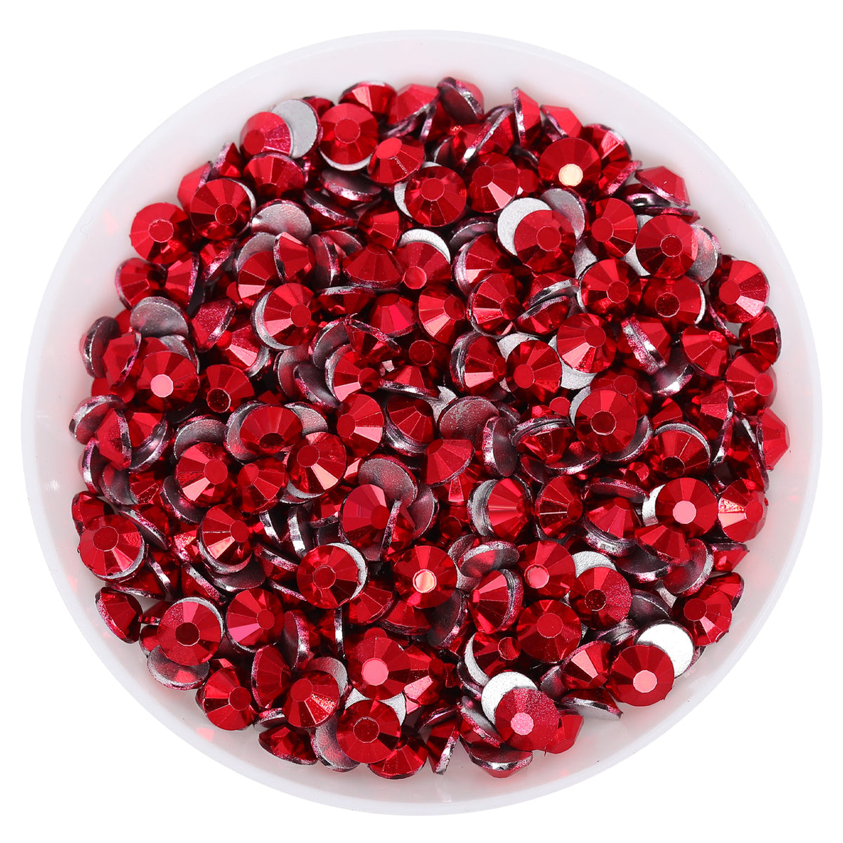 Metallic Siam Glass FlatBack Rhinestones Silver Back WholesaleRhinestone メイン画像