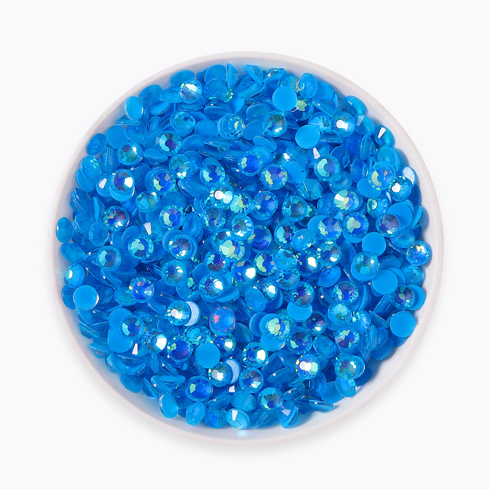Mokka Schimmer DK Blue Glass Flat Rücken -Strasssteine Zweitbild