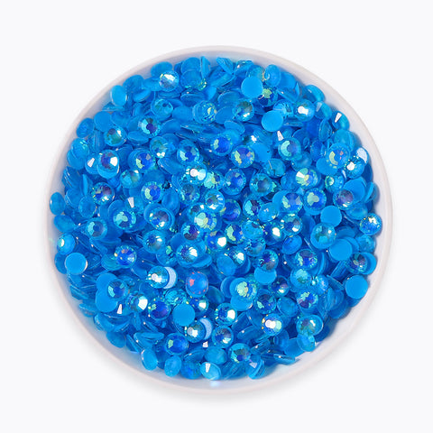 Mokka Schimmer DK Blue Glass Flat Rücken -Strasssteine Zweitbild