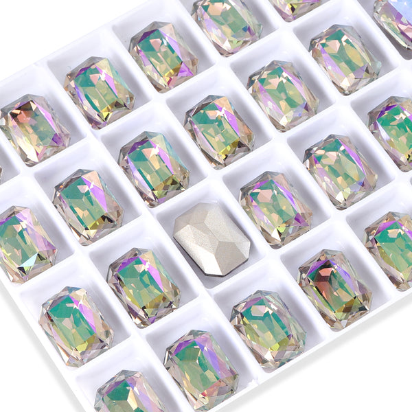 Ghost Light Thin Octagon Shape High Quality Glass Pointed Back Fancy Rhinestones WholesaleRhinestone