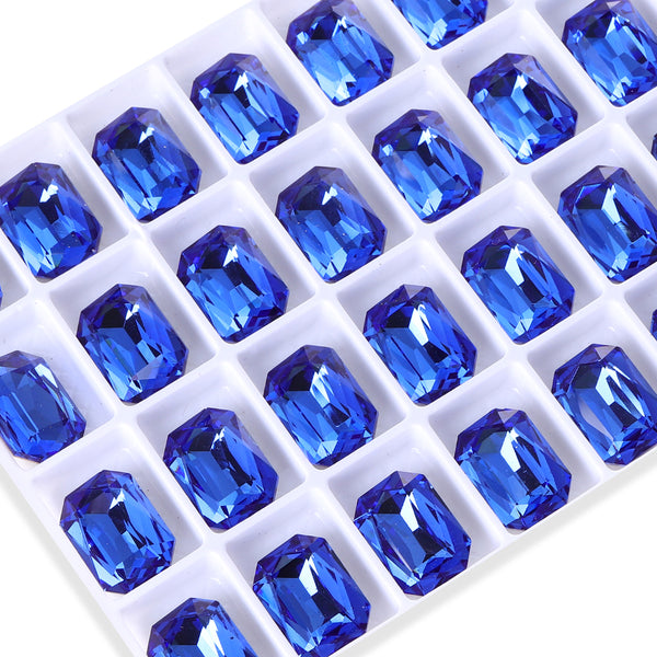 Light Sapphire Thin Octagon Shape High Quality Glass Pointed Back Fancy Rhinestones WholesaleRhinestone