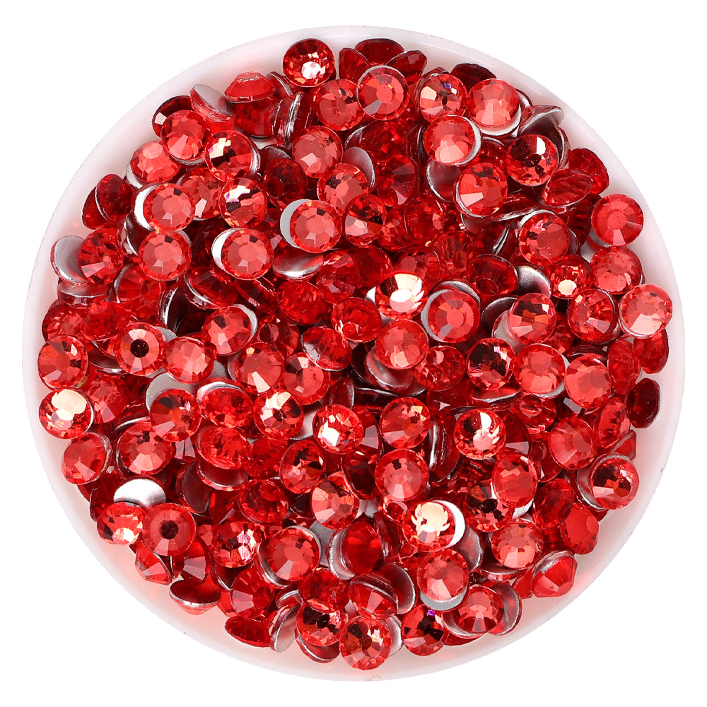 Water Lotus Red Glass FlatBack Rhinestones Silver Back WholesaleRhinestone メイン画像