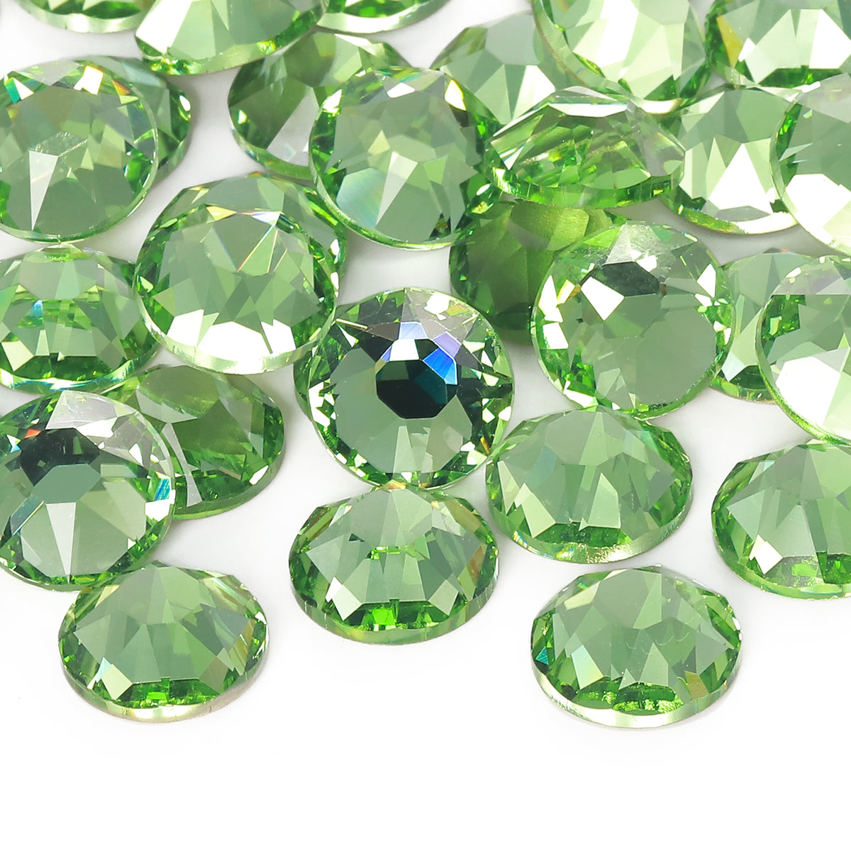 Peridot XIRIUS Round Shape High Quality Glass Beveled Flat Back Rhinestones WholesaleRhinestone メイン画像