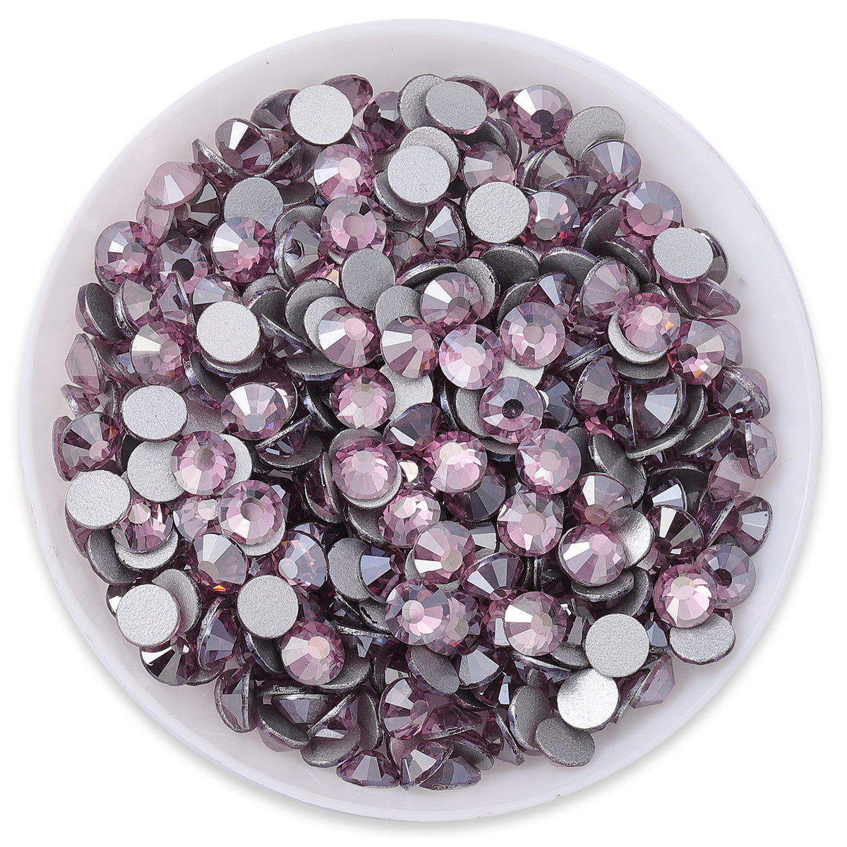 Sternlicht Amethyst Glass Flatback Strass Silber Rücken