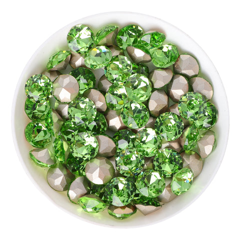 Apple Green XIRIUS Chaton Shape Glass Pointed Back Fancy Rhinestones WholesaleRhinestone Immagine principale del prodotto