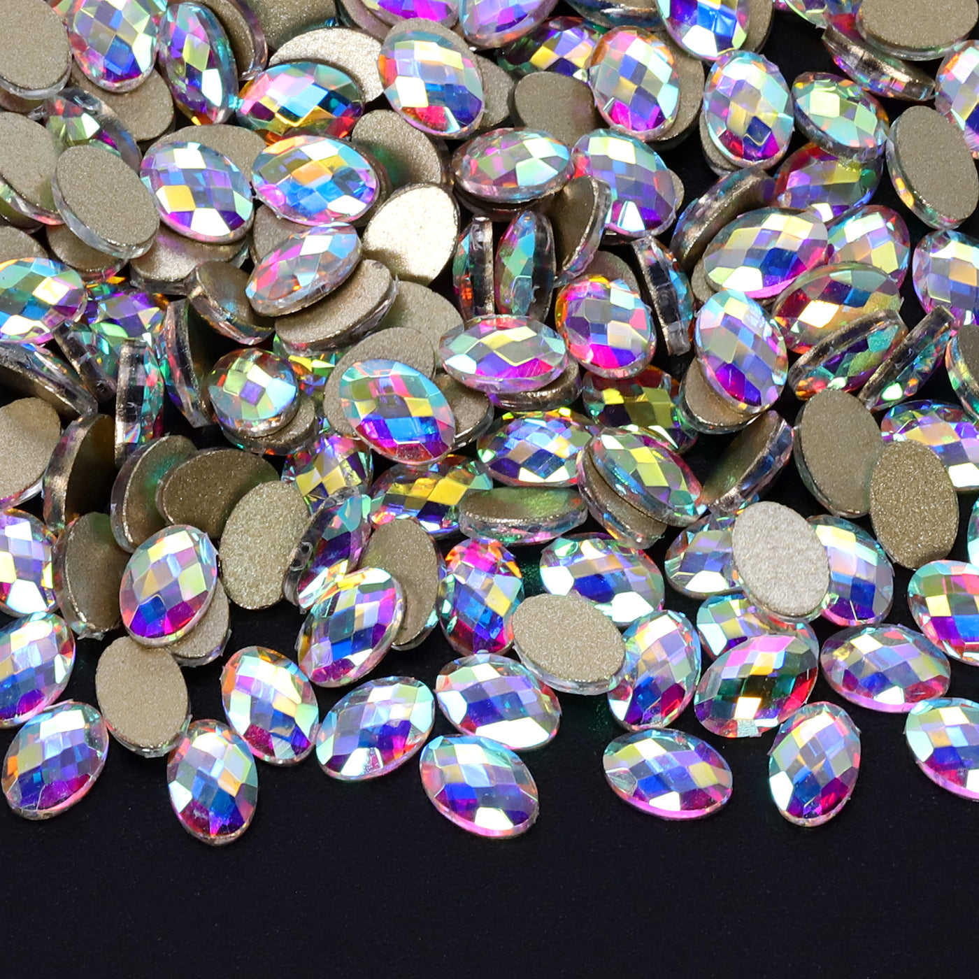 Egg Shape Crystal AB Flat Back Fancy Rhinestones Main image