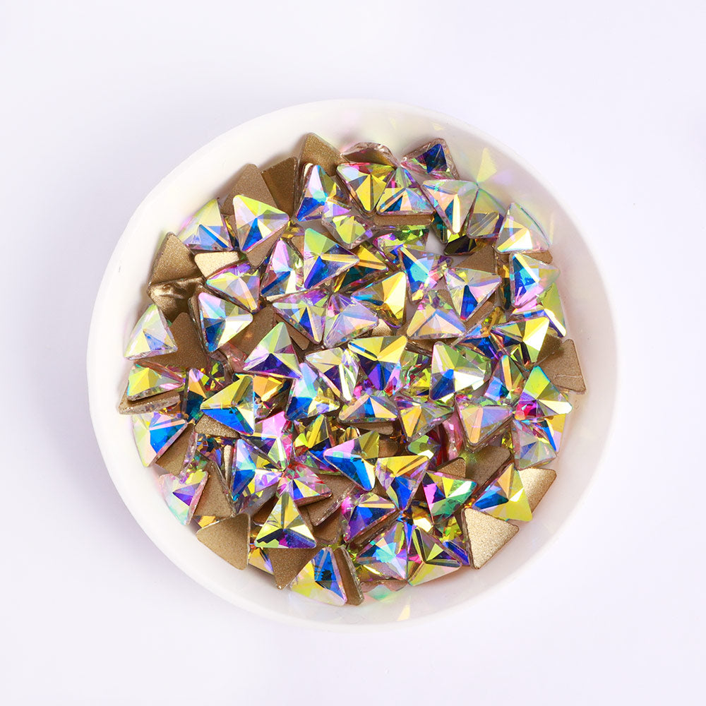 Triangle Shape Crystal AB Flat Back Fancy Rhinestones WholesaleRhinestone