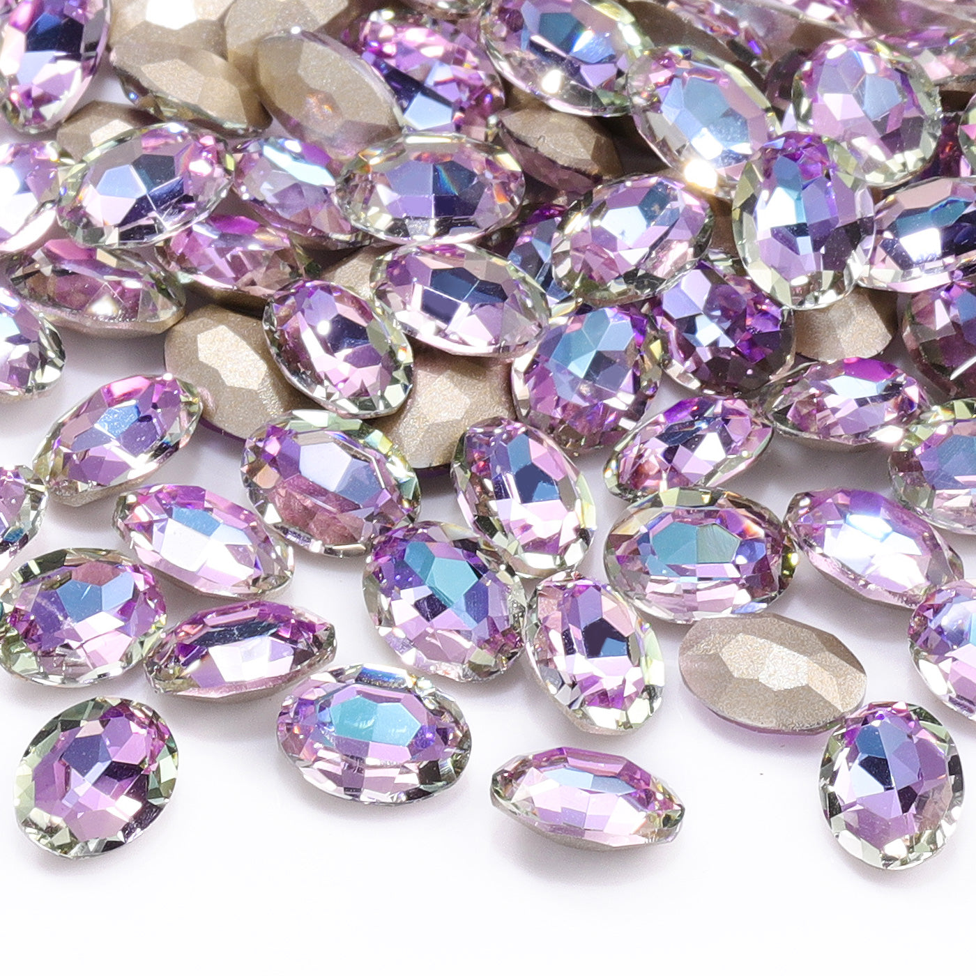 Vitrail Light Oval Shape High Quality Glass Pointed Back Fancy Rhinestones Secondary image