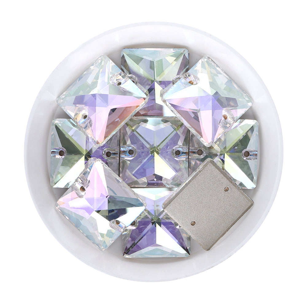 Crystal Transmission Square Shape High Quality Glass Sew-on Rhinestones