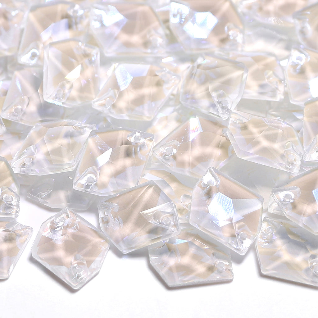 Electric Neon White Cosmic Shape High Quality Glass Sew-on Rhinestones WholesaleRhinestone