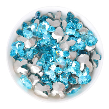 Light Aquamarine Rabbit Shape Glass Pointed Back Fancy Rhinestones WholesaleRhinestone