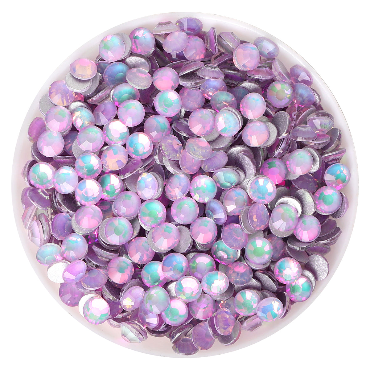 Crystal White Opal Glass FlatBack Rhinestones Silver Back WholesaleRhinestone Main image