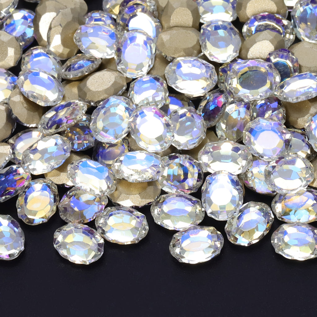 Blue Moonlight Magic Mirror Shape Pointed Back Fancy Rhinestones For Nail Art