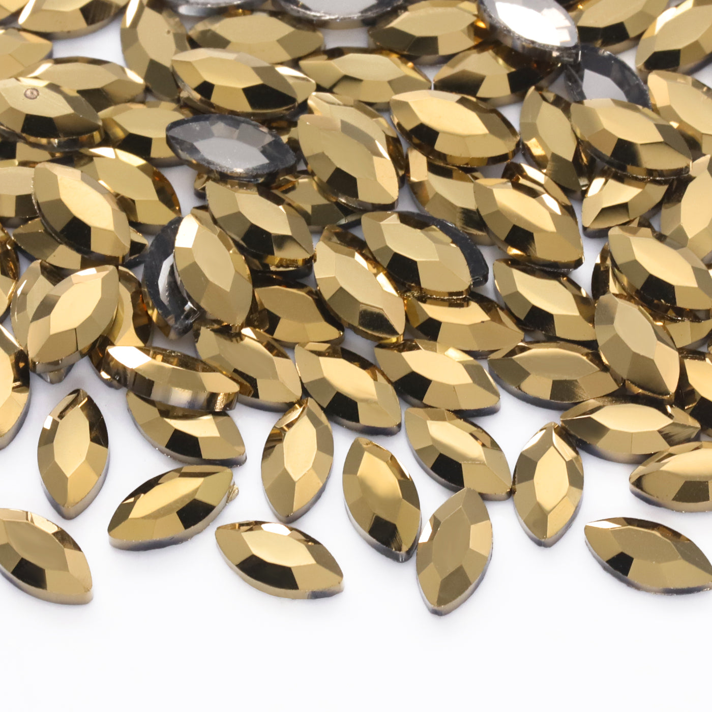 Navette Shape Aurum Flat Back Fancy Rhinestones WholesaleRhinestone