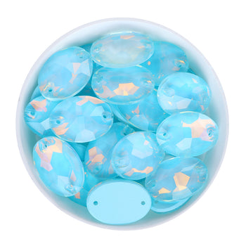 Aquamarine AM Oval Shape High Quality Glass Sew-on Rhinestones WholesaleRhinestone