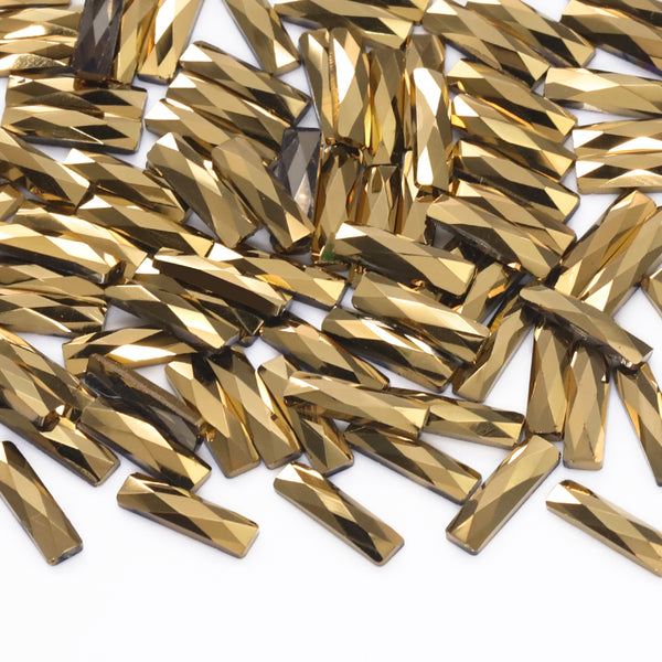 Rectangle Shape Aurum Flat Back Fancy Rhinestones WholesaleRhinestone