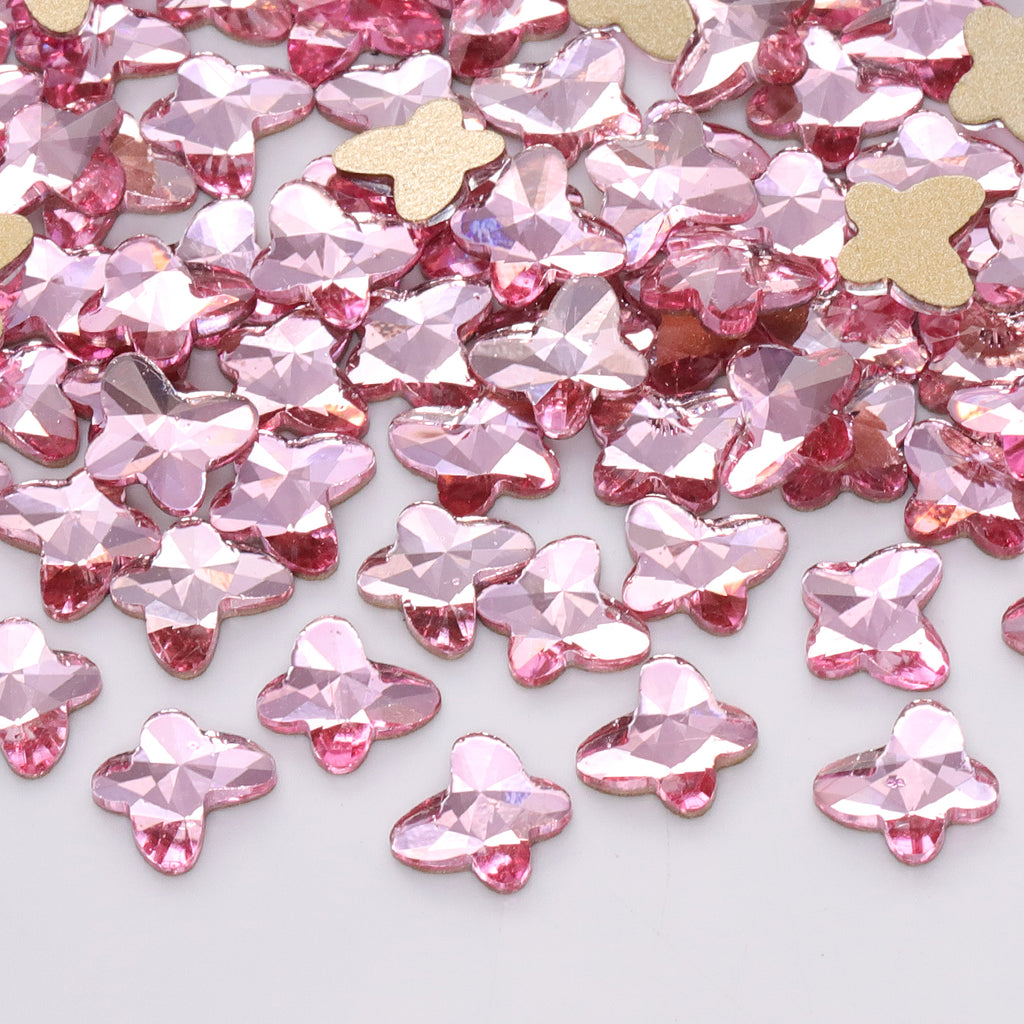 Butterfly Shape Light Pink Flat Back Fancy Rhinestones WholesaleRhinestone