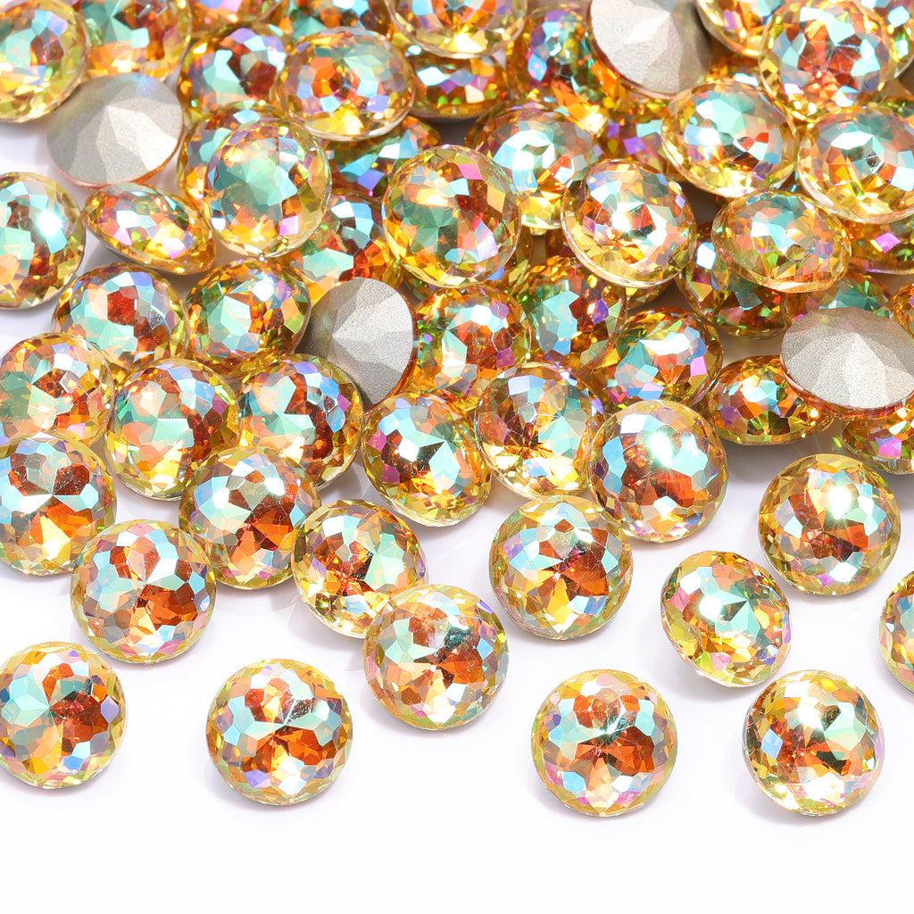Crystal Sun Dome Round Shape High Quality Glass Pointed Back Fancy Rhinestones WholesaleRhinestone