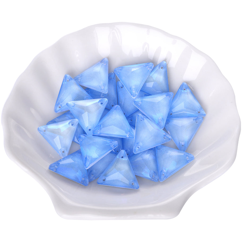 Electric Neon Light Blue Triangle Shape High Quality Glass Sew-on Rhinestones WholesaleRhinestone