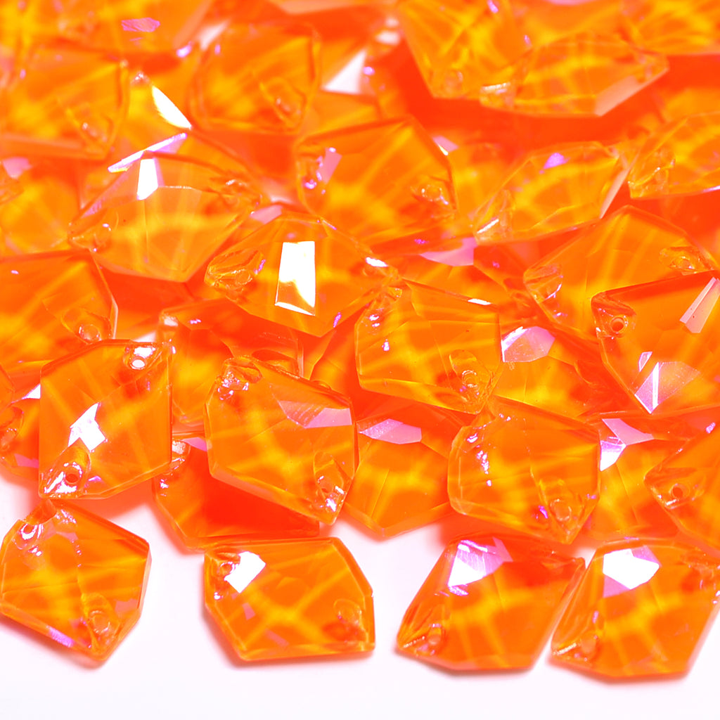 Electric Neon Orange Yellow Cosmic Shape High Quality Glass Sew-on Rhinestones WholesaleRhinestone