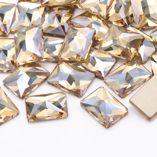 Golden Shadow Rectangle Shape High Quality Glass Beveled Flat Back Rhinestones WholesaleRhinestone