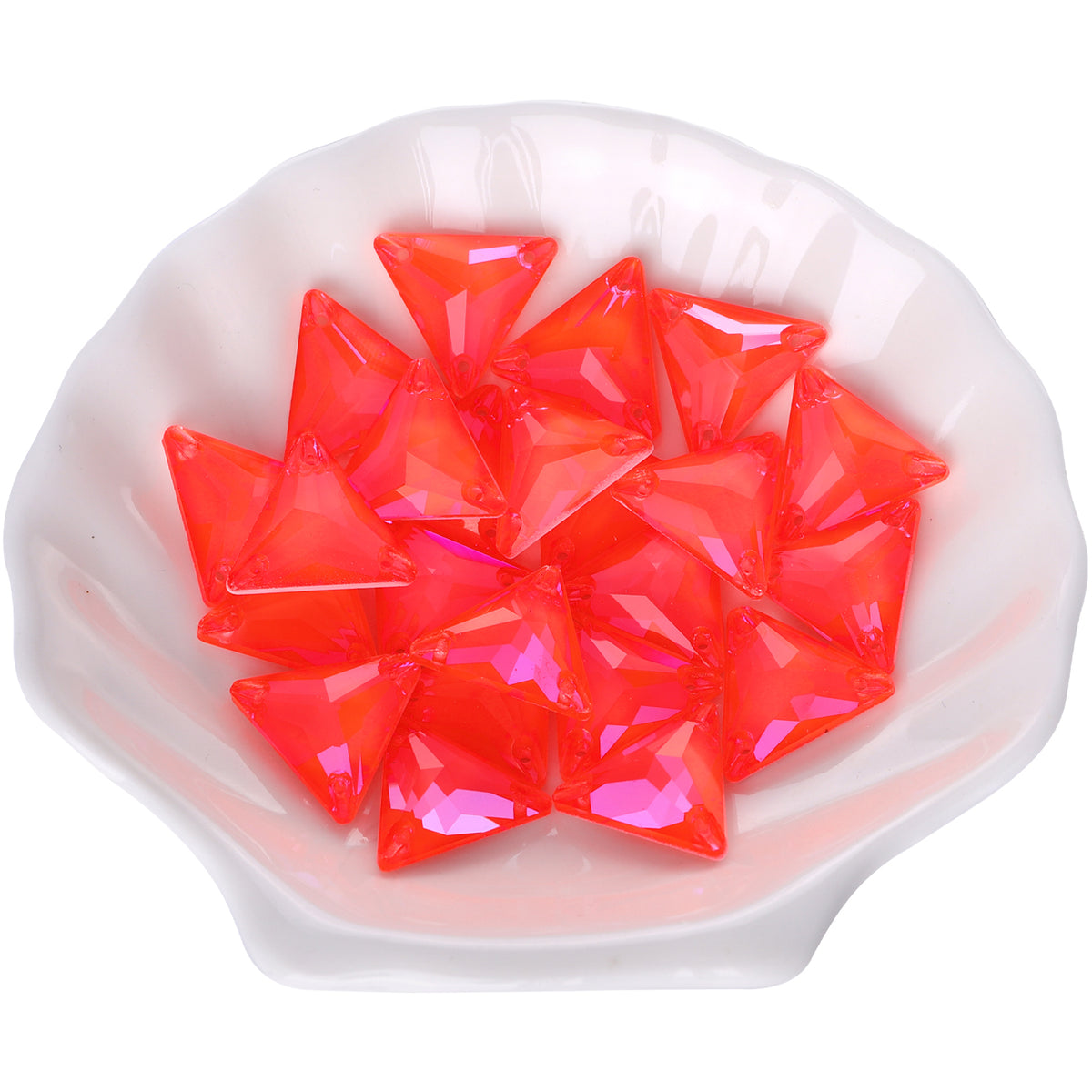 Electric Neon Hyacinth Triangle Shape High Quality Glass Sew-on Rhinestones WholesaleRhinestone