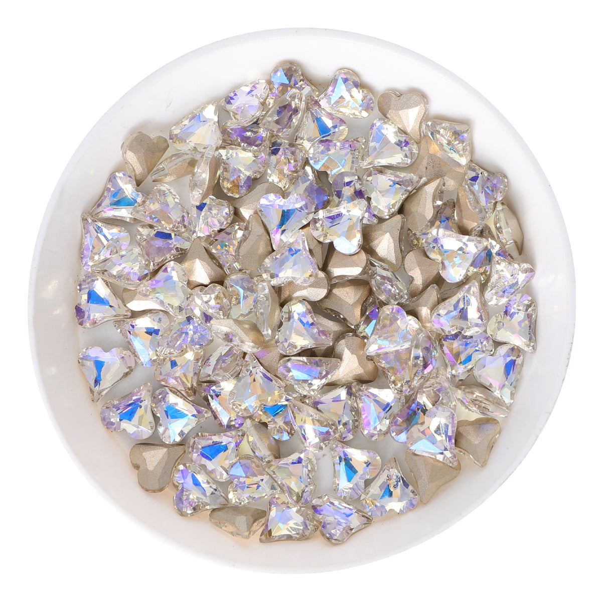 Sweet Heart Shape Moonlight Glass Pointed Back Fancy Rhinestones WholesaleRhinestone メイン画像