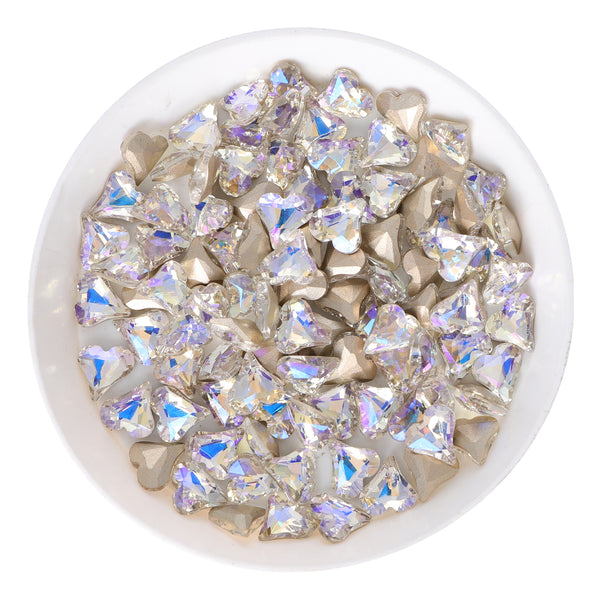 Sweet Heart Shape Moonlight Glass Pointed Back Fancy Rhinestones WholesaleRhinestone