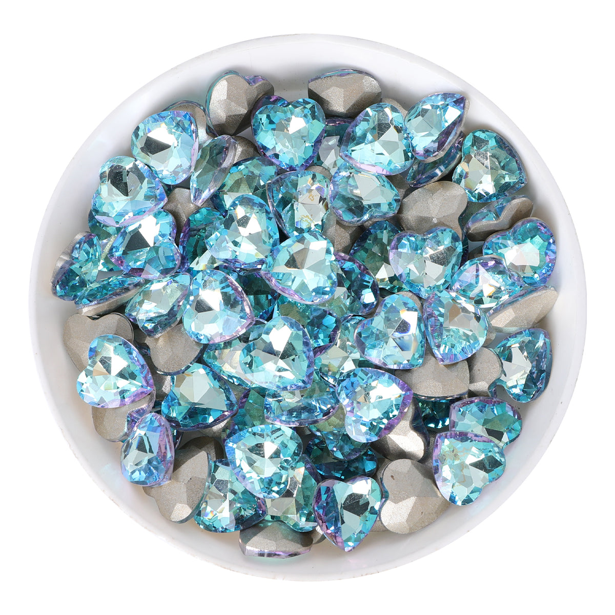 Blå fehjerteform glass spiss tilbake fancy rhinestones Main image