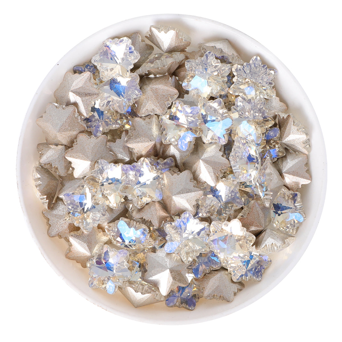 Moonlight Snowflake Shape Glass Pointed Back Fancy Rhinestones WholesaleRhinestone Main image