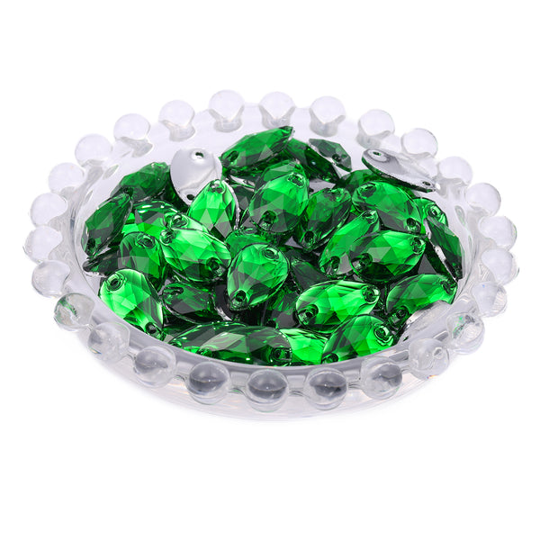 Drop Dark Green Resin Sew-on Rhinestones For Dance Costume WholesaleRhinestone