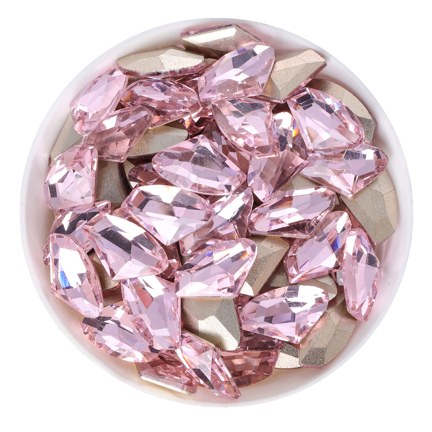 Pink Galactic Shape Glass Pointed Back Fancy Rhinestones WholesaleRhinestone メイン画像