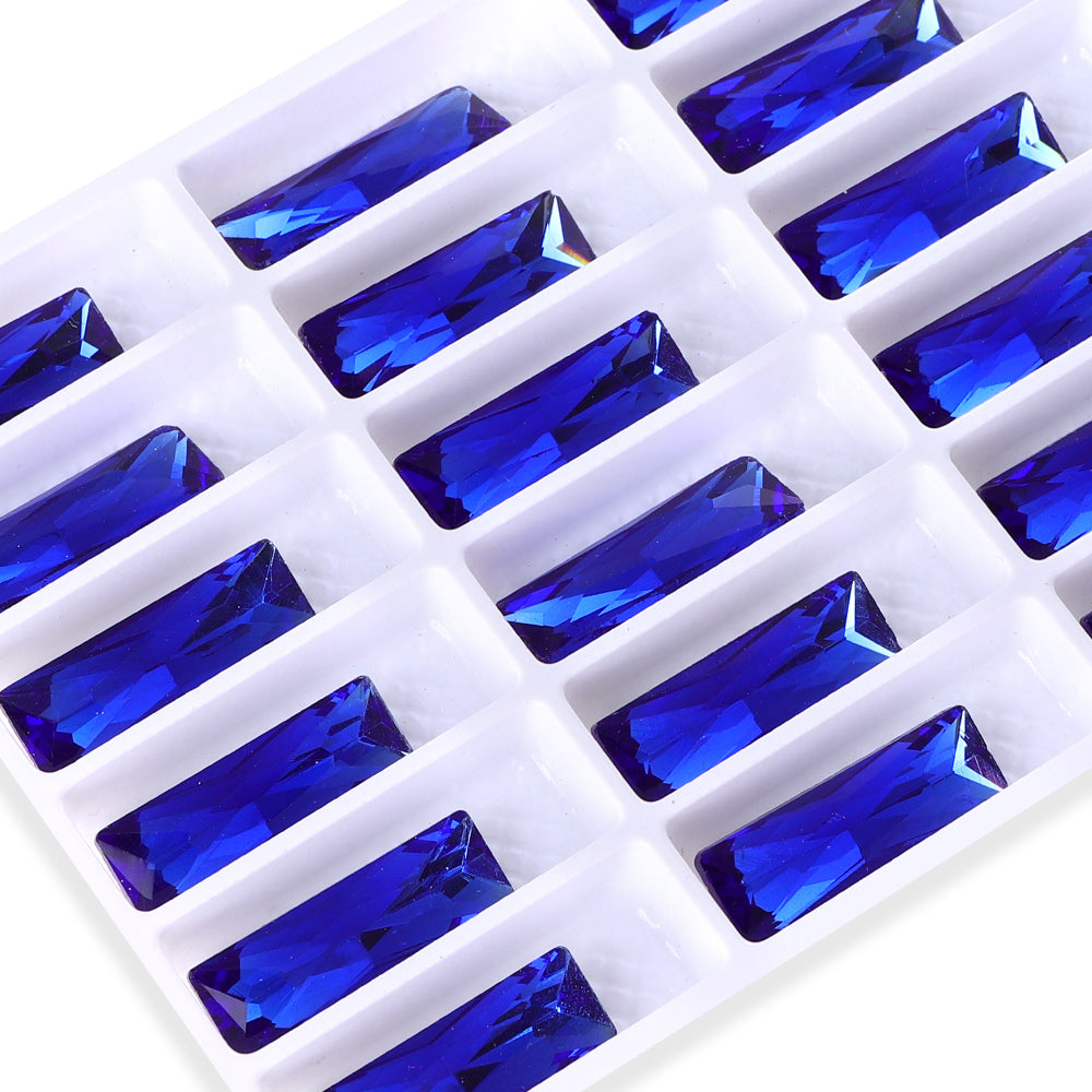 Sapphire Princess Baguette Shape High Quality Glass Pointed Back Fancy Rhinestones WholesaleRhinestone