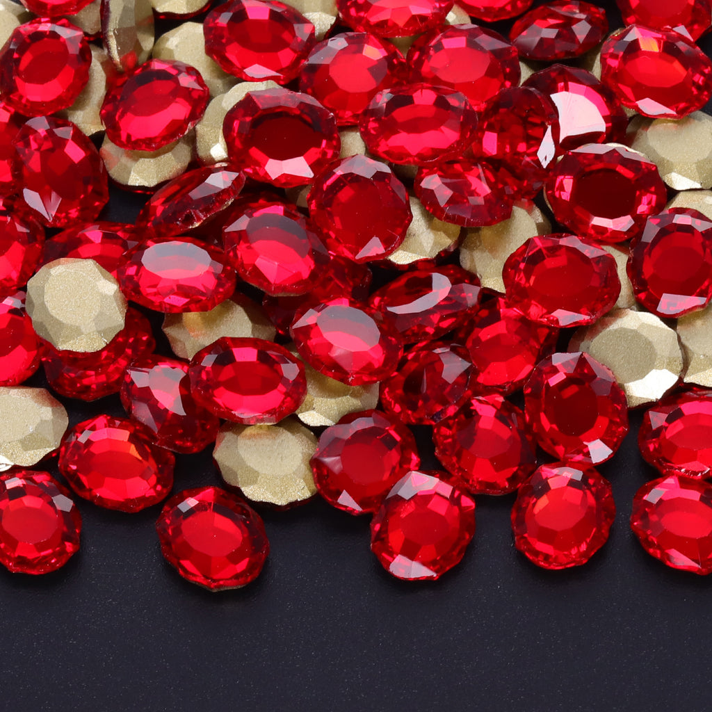 Red/Siam Magic Mirror Shape Pointed Back Fancy Rhinestones For Nail Art