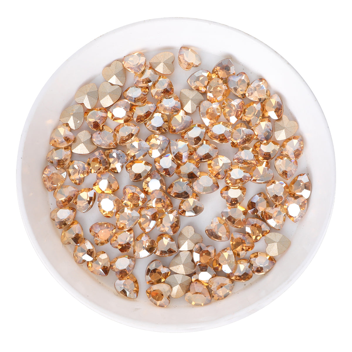 Golden Shadow Heart Shape Glass Pointed Back Fancy Rhinestones WholesaleRhinestone Image principale du produit