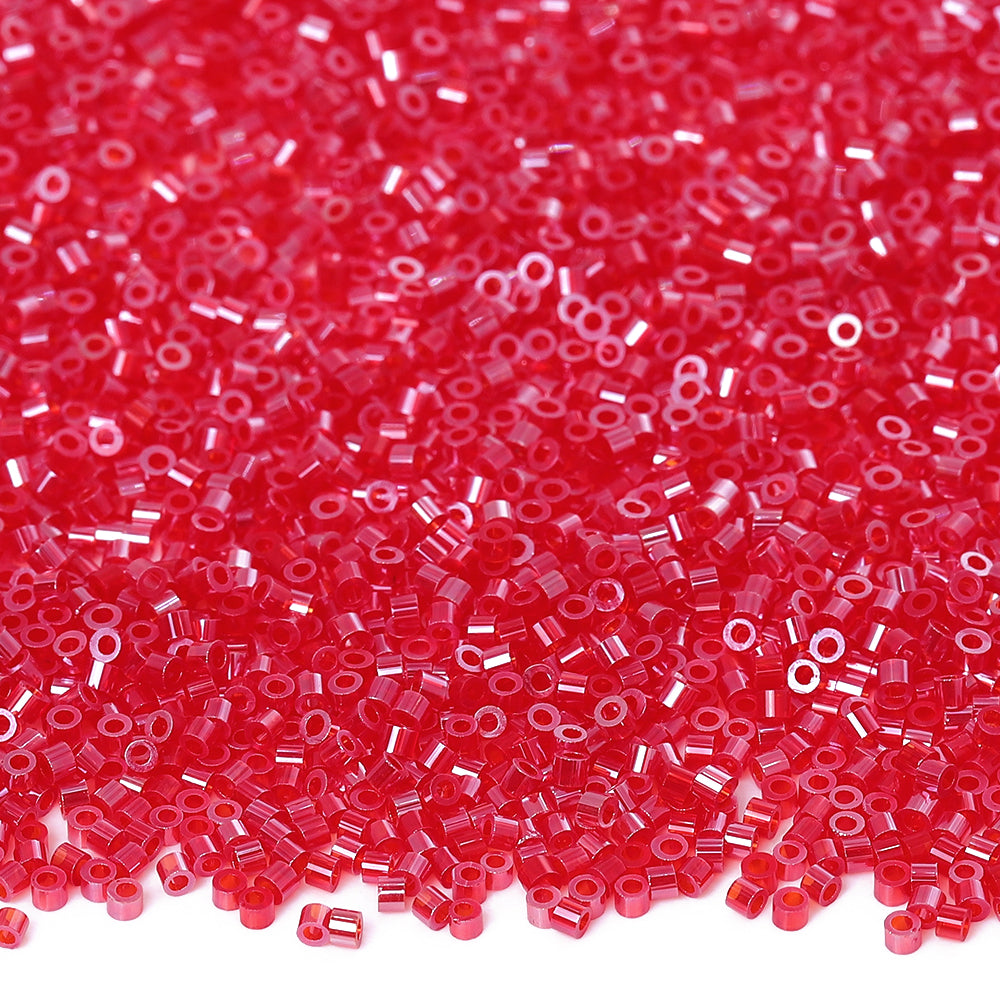 Transparent Luster Light Red Color Hight Quality Glass Cylinder Seed Beads 1.6 MM Size BS1017 WholesaleRhinestone メイン画像