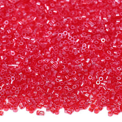 Transparent Luster Light Red Color Hight Quality Glass Cylinder Seed Beads 1.6 MM Size BS1017