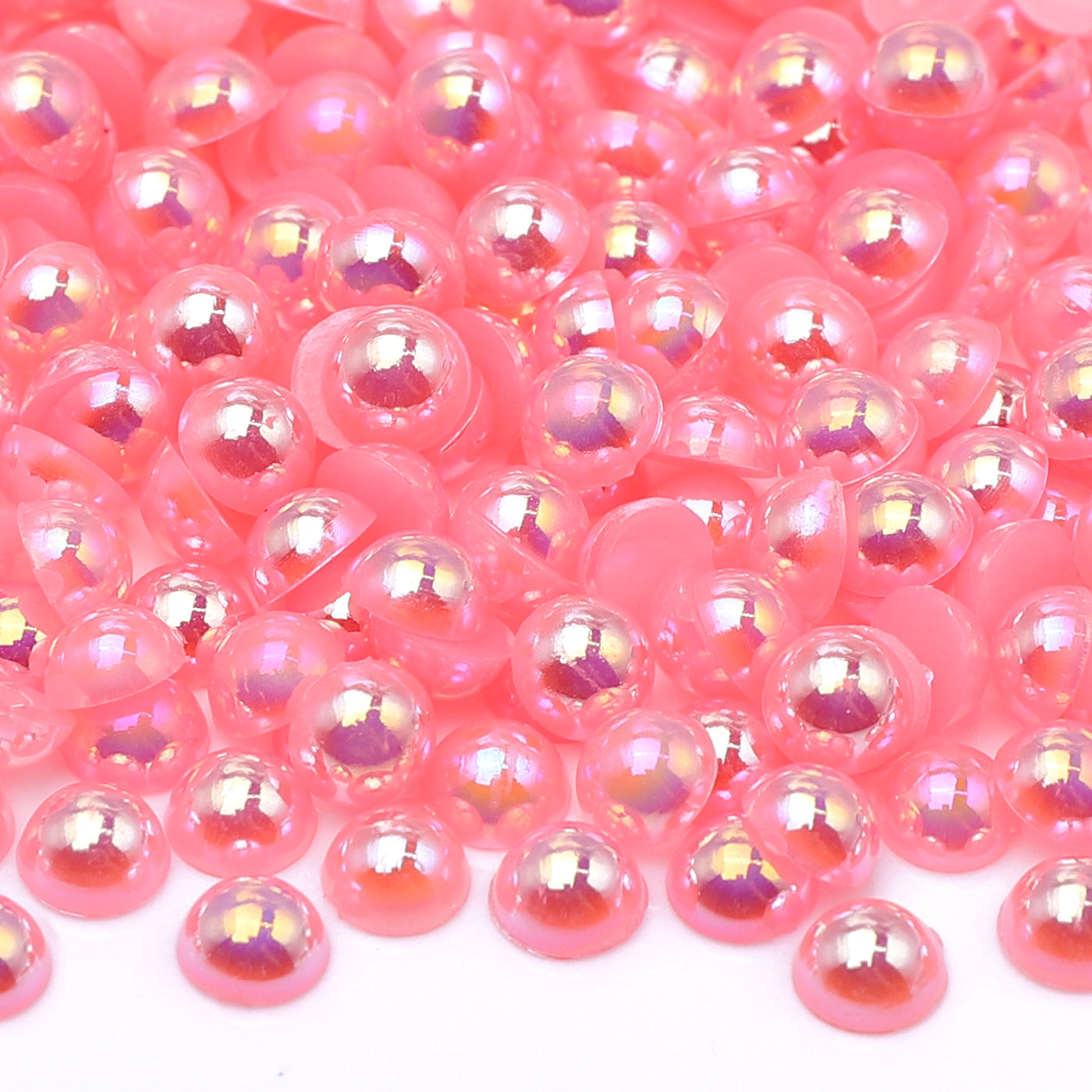 Dark Pink AB Resin Flat Back Pearls Multi Sizes Secondary image