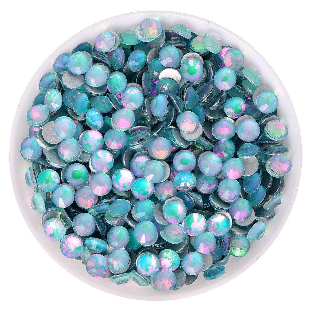 Crystal Tiffany Blue Glass FlatBack Rhinestones Silver Back WholesaleRhinestone Główne zdjęcie produktu