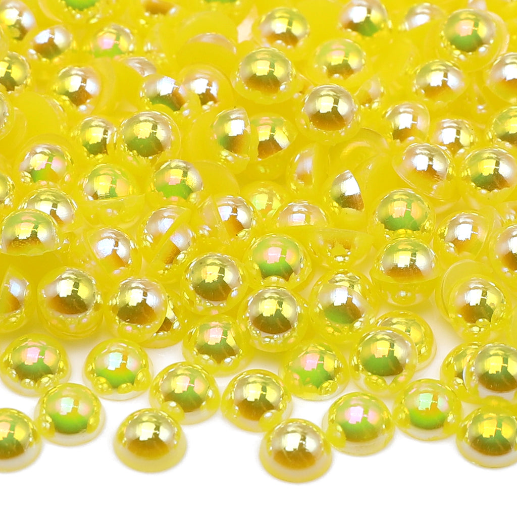 Citrine AB Resin Flat Back Pearls Multi Sizes WholesaleRhinestone