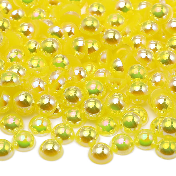 Citrine AB Resin Flat Back Pearls Multi Sizes WholesaleRhinestone